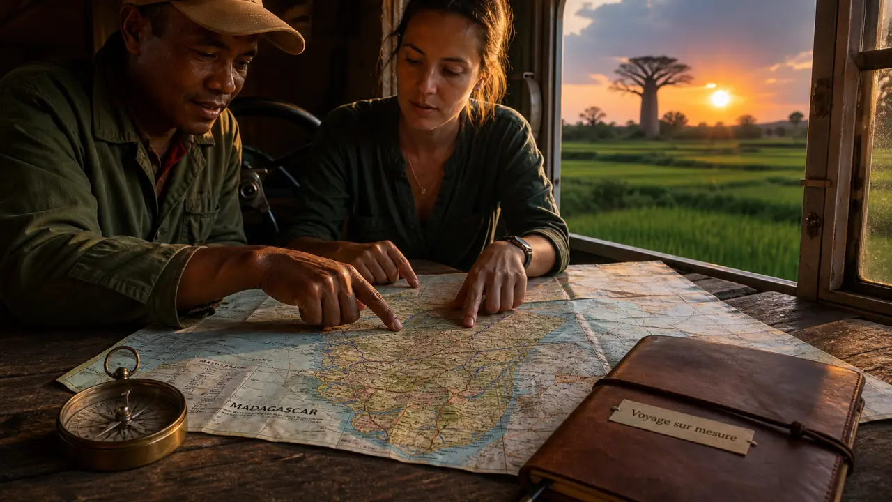 Voyage sur mesure Madagascar : carte, chauffeur et itinéraire par régions et saison