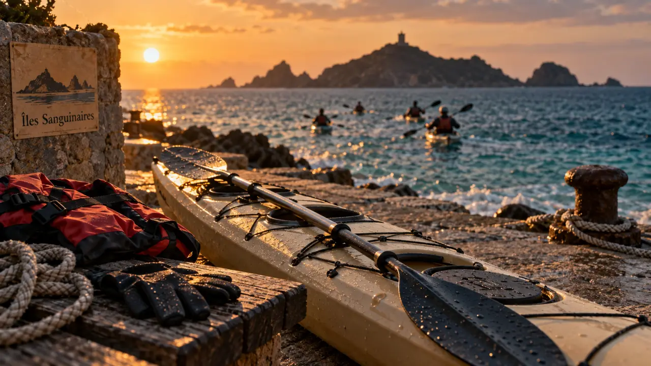 Activités nautiques Ajaccio : kayak vers les Îles Sanguinaires, mer turquoise