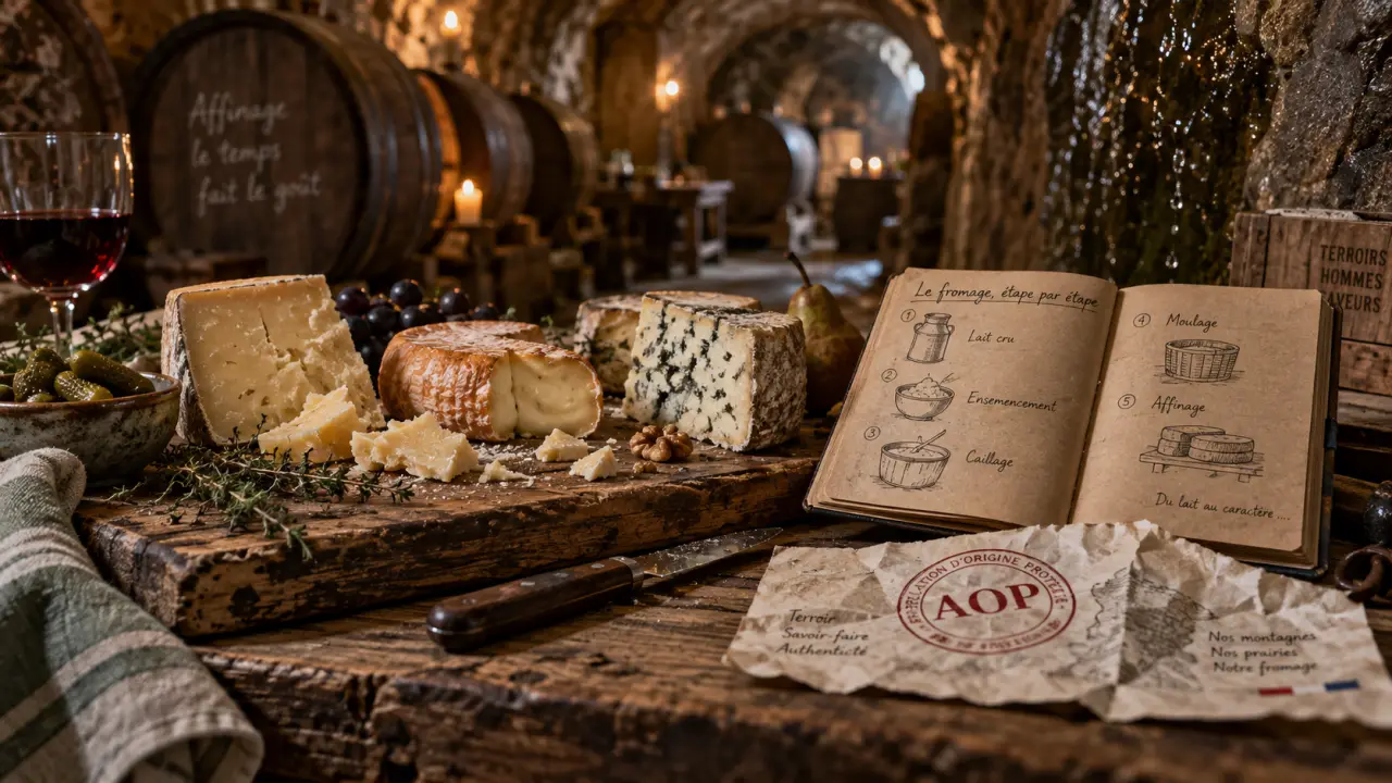Voyage gastronomique fromages régionaux en Europe : carnet et sélection de fromages AOP