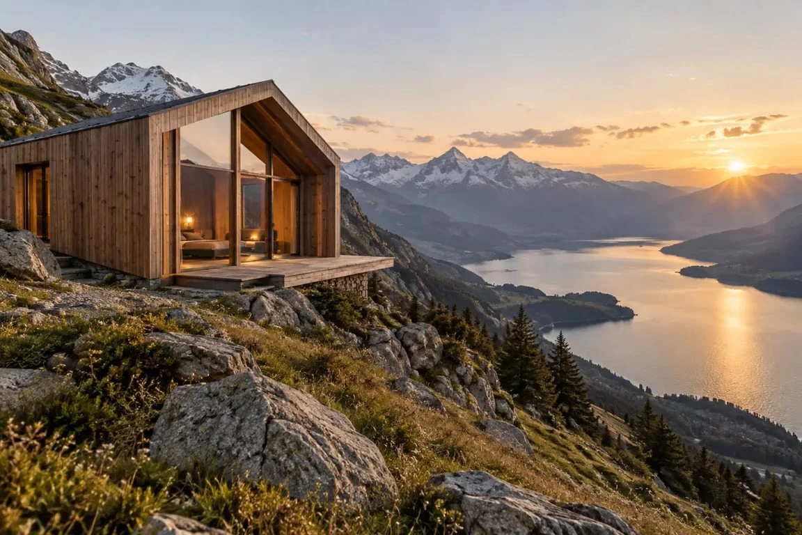 Hébergement insolite pour un voyage insolite en Suisse avec vue sur les Alpes