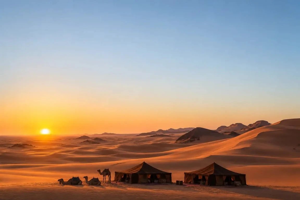 Bivouac dans le désert de l'Adrar lors d'un voyage sur mesure en Mauritanie