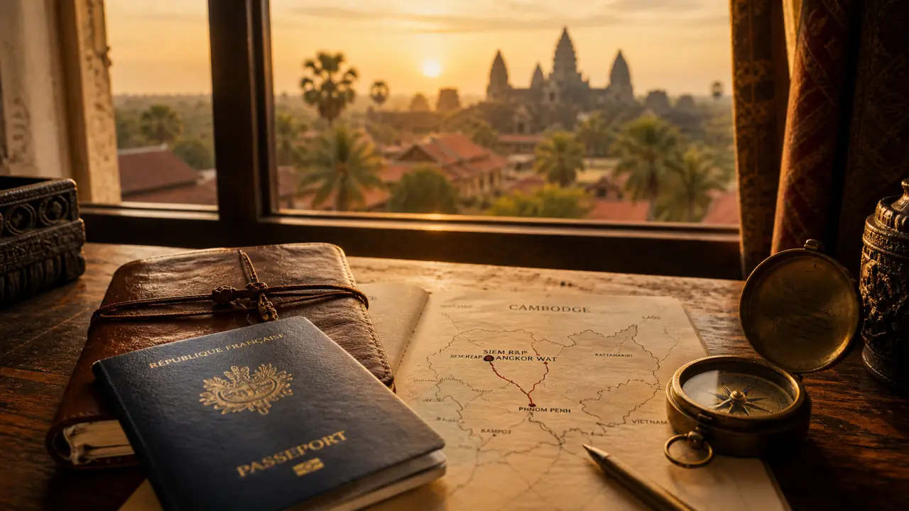 Voyage sur mesure Cambodge : Angkor et Tonlé Sap, passeport et carte