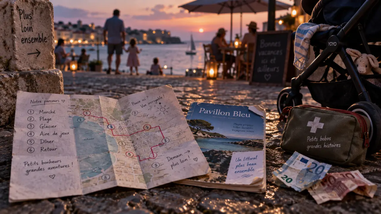 Destination famille : guide Pavillon Bleu, carte voyage et poussette pour budget et âge
